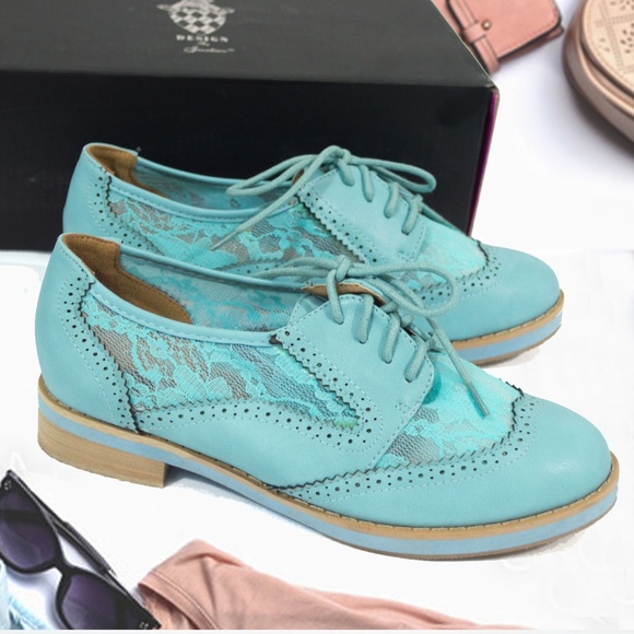 Jacobies Footwear Shoes - Sky Blue Oxy Lace Oxford Shoes 6